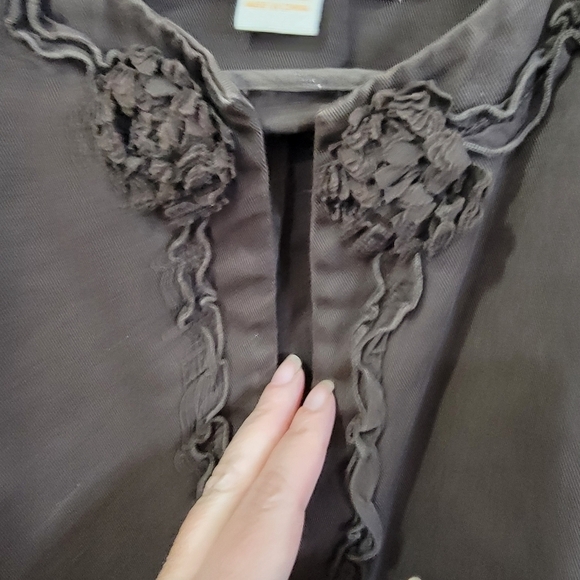 J. Crew Brown Jacket Classic Twill Chino Size 6 Ruffles and Flower - Picture 6 of 16